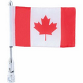 Motorcycle Flagpole Mount and Canadian Flag - 6" x 9"